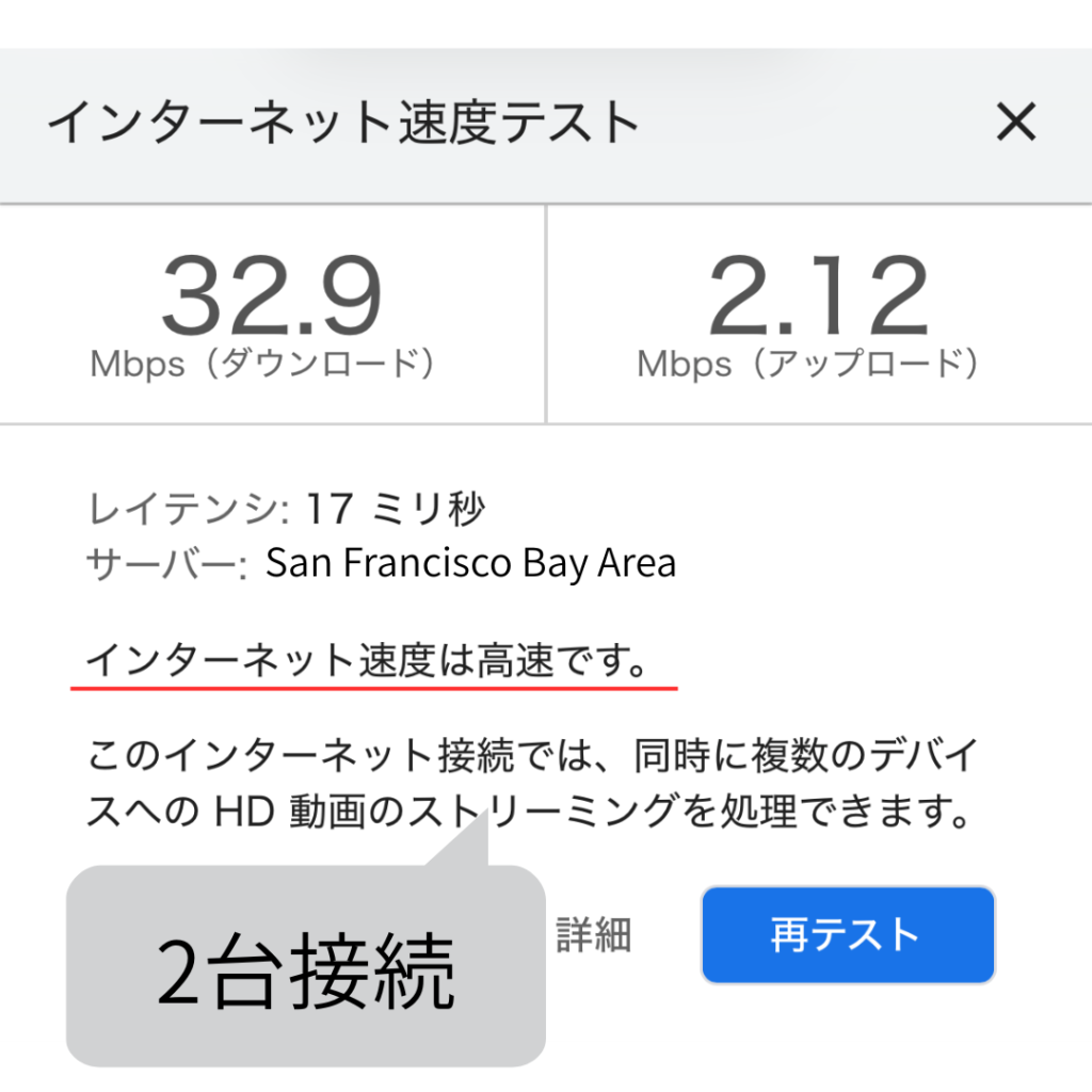 HIS Wi-Fi2台接続時のスピード
